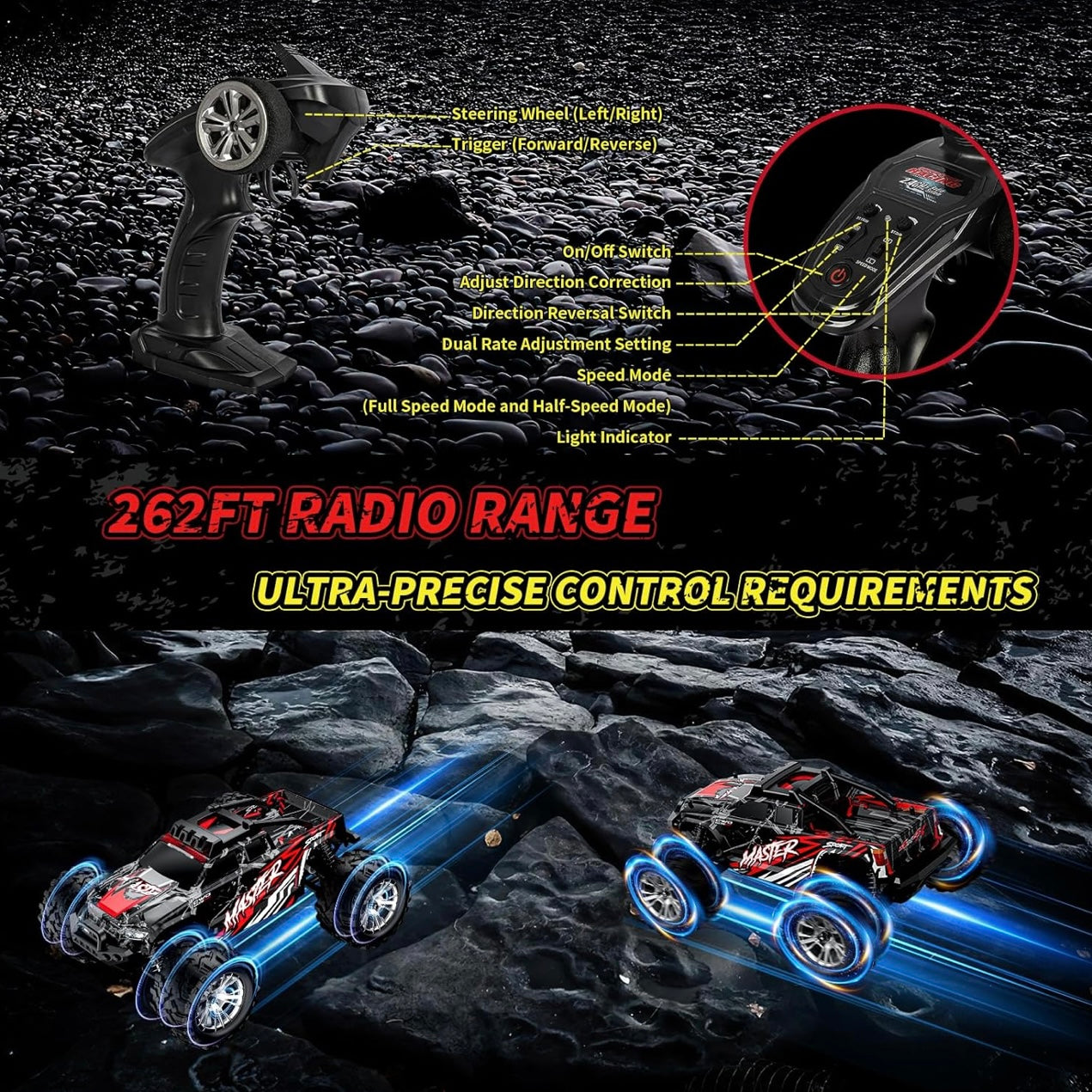 1:16 RC Monster Truck – 60KM/H | 4WD High-Speed Beast