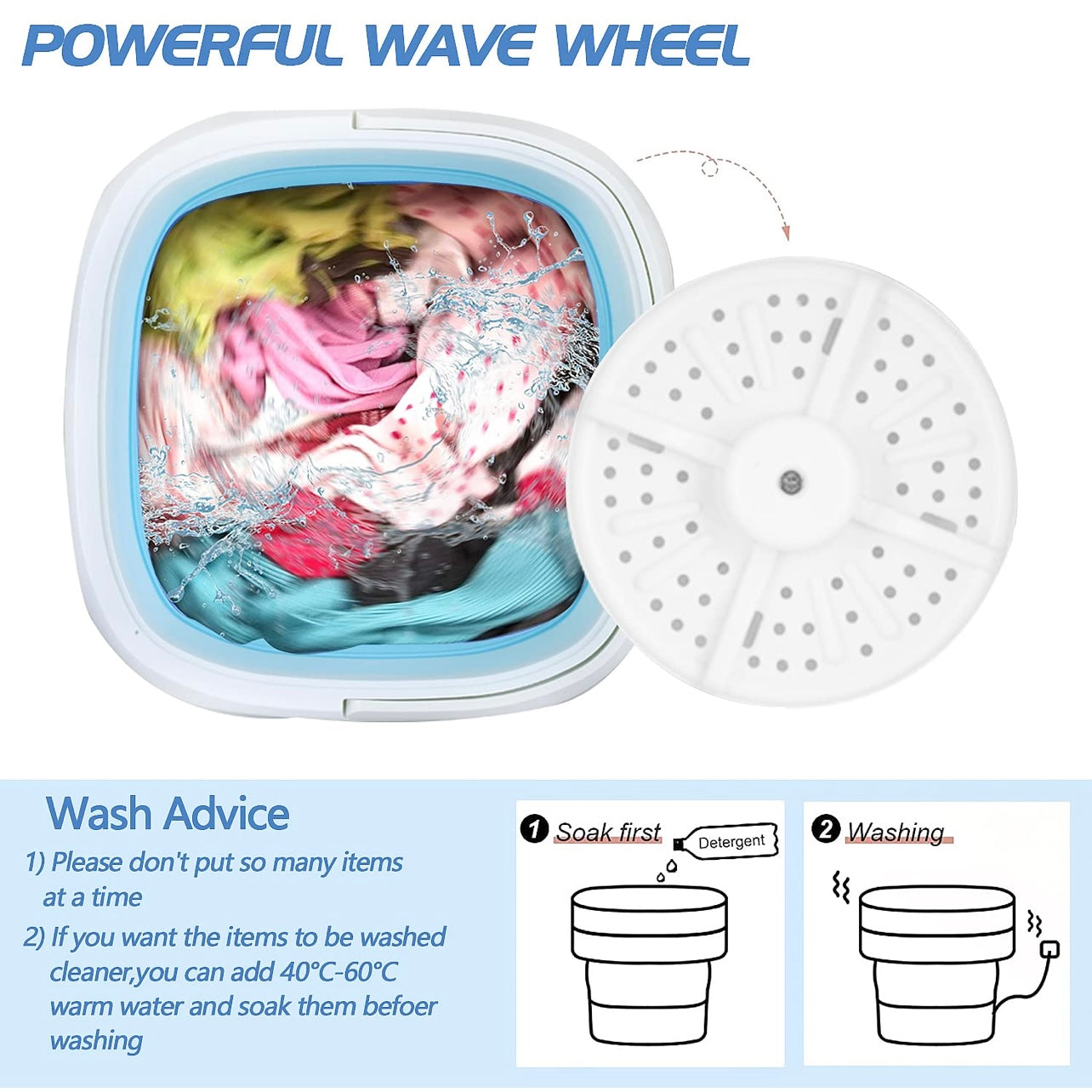 Foldable Mini Washing Machine With Dryer – Compact & Travel-Friendly