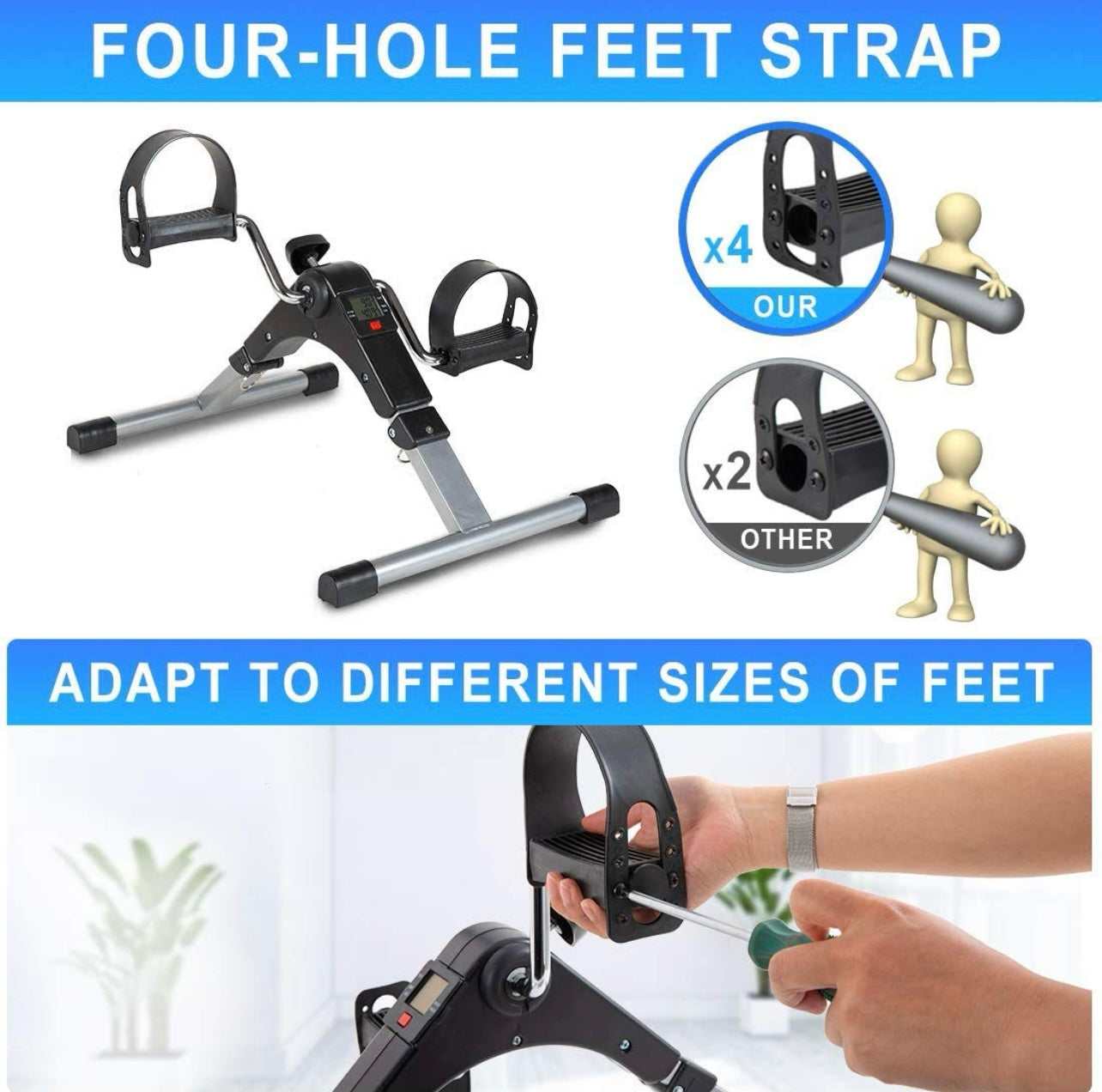 Mini Pedal Exerciser – Foldable Arm & Leg Workout Cycle