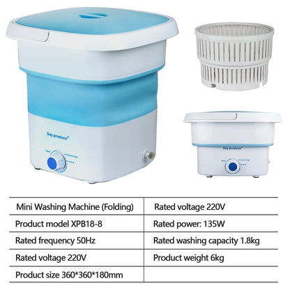 Foldable Mini Washing Machine With Dryer – Compact & Travel-Friendly