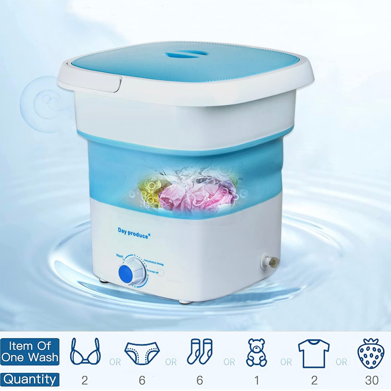 Foldable Mini Washing Machine With Dryer – Compact & Travel-Friendly