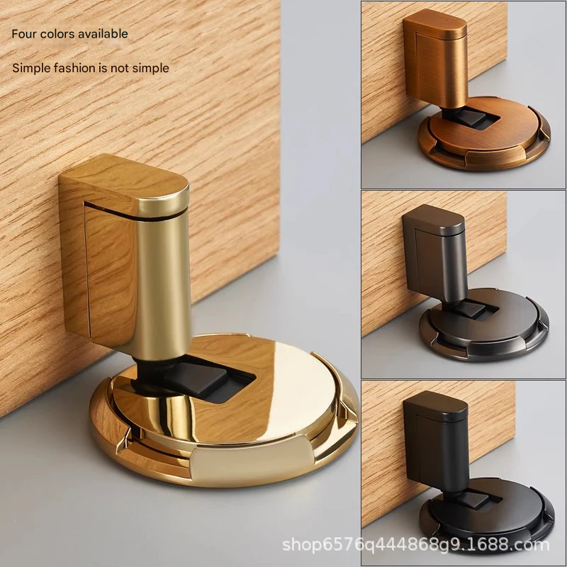 Invisible Mechanical Door Stopper – Punch-Free Zinc Alloy Floor-Mounted Stop