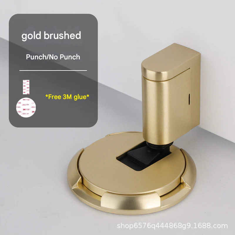 Invisible Mechanical Door Stopper – Punch-Free Zinc Alloy Floor-Mounted Stop